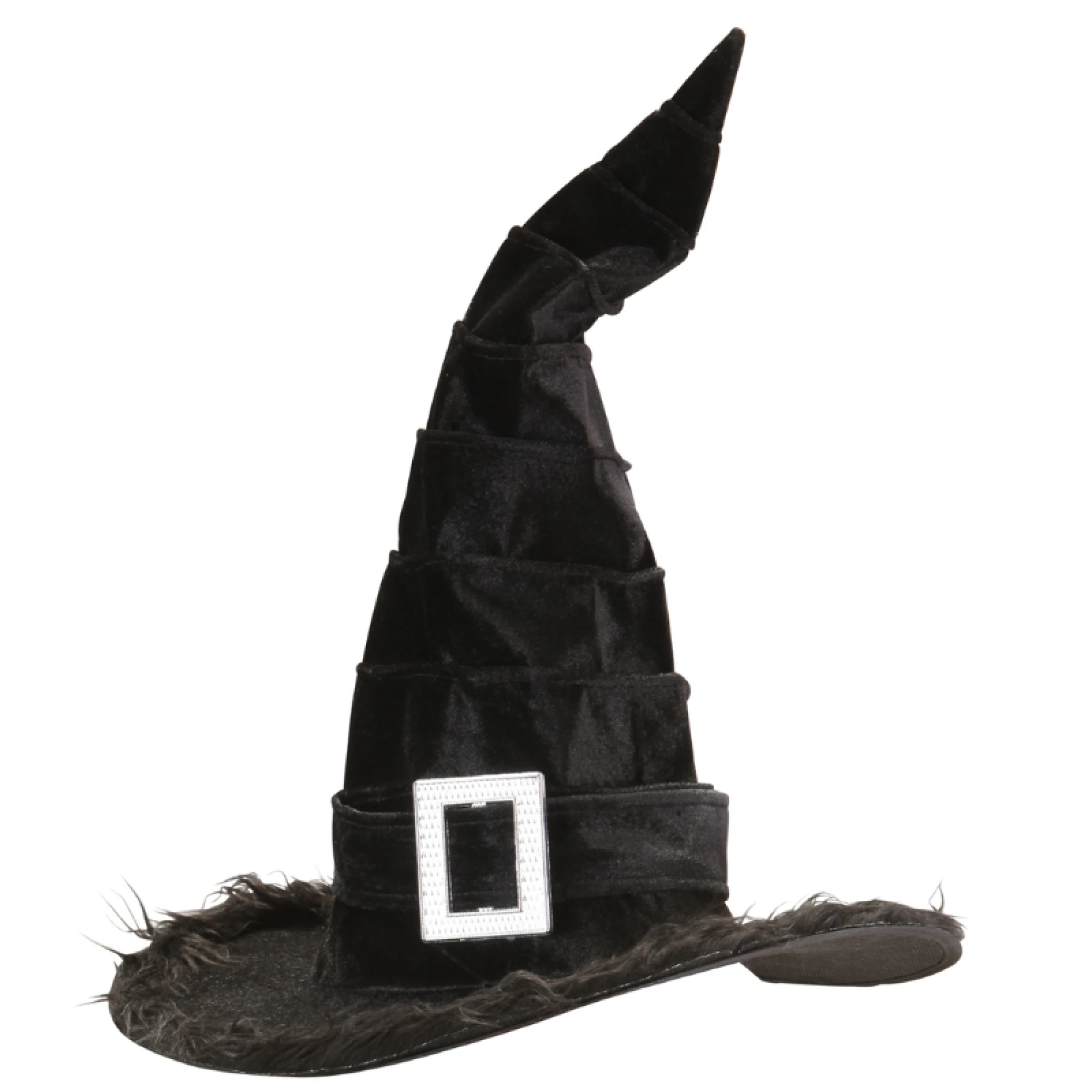 Witch Velvet Hat With Plush Trim & amp Buckle
