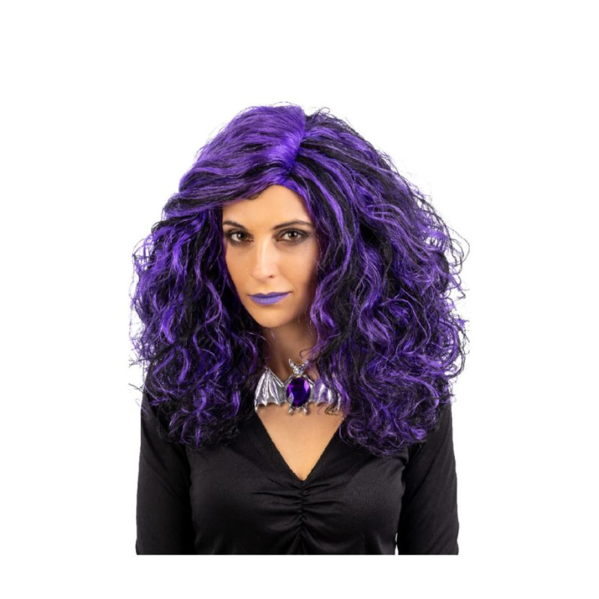 Black and purple wavy wig